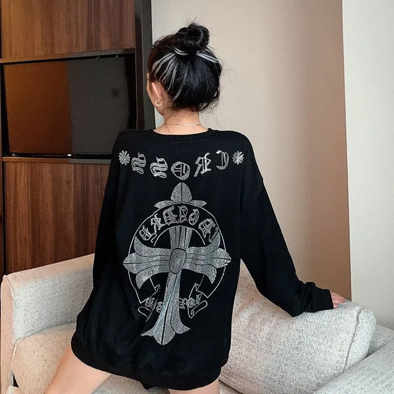 元気いっぱい 絶対欲しい 新作 オーバーサイズ アルファベット ゆったり 長袖 Ｔシャツ
