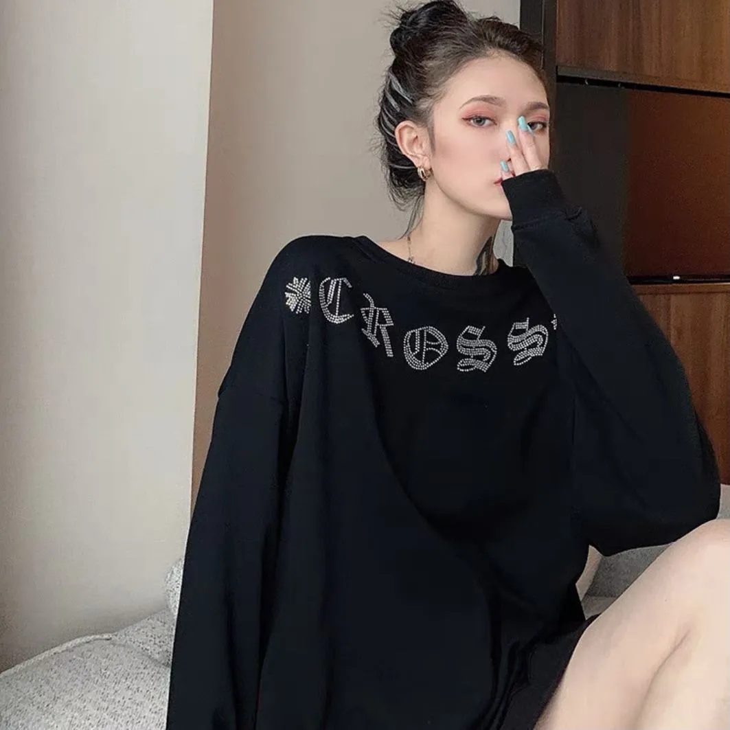 元気いっぱい 絶対欲しい 新作 オーバーサイズ アルファベット ゆったり 長袖 Ｔシャツ