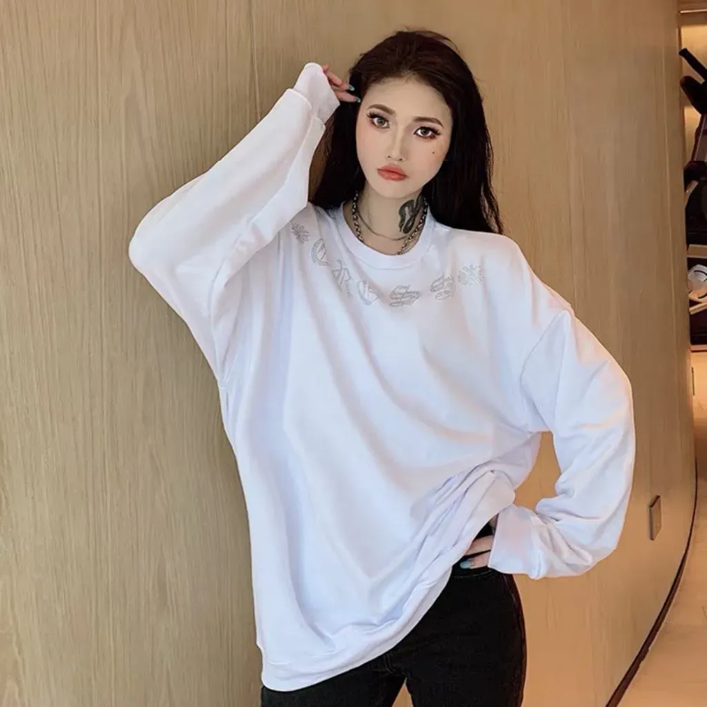 元気いっぱい 絶対欲しい 新作 オーバーサイズ アルファベット ゆったり 長袖 Ｔシャツ