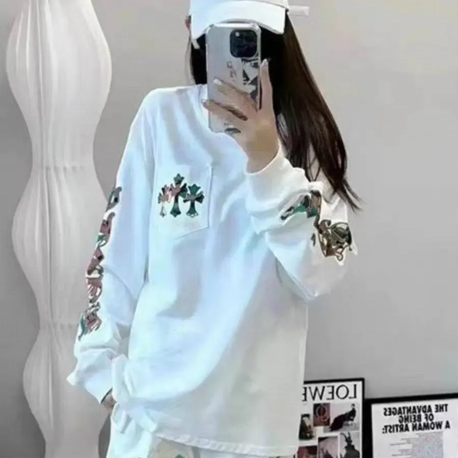 元気いっぱい 好感度UP 最愛の一着 オーバーサイズ カジュアル ラウンドネック ストリート系 長袖 トレーナー