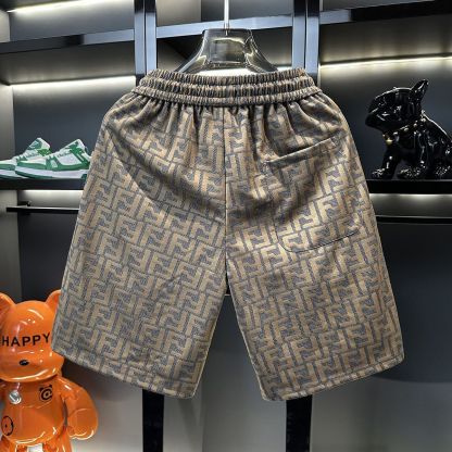 『M-3XL』トレンディなカジュアルメンズショートパンツ、プリント柄スリムフィット、ビーチショーツ