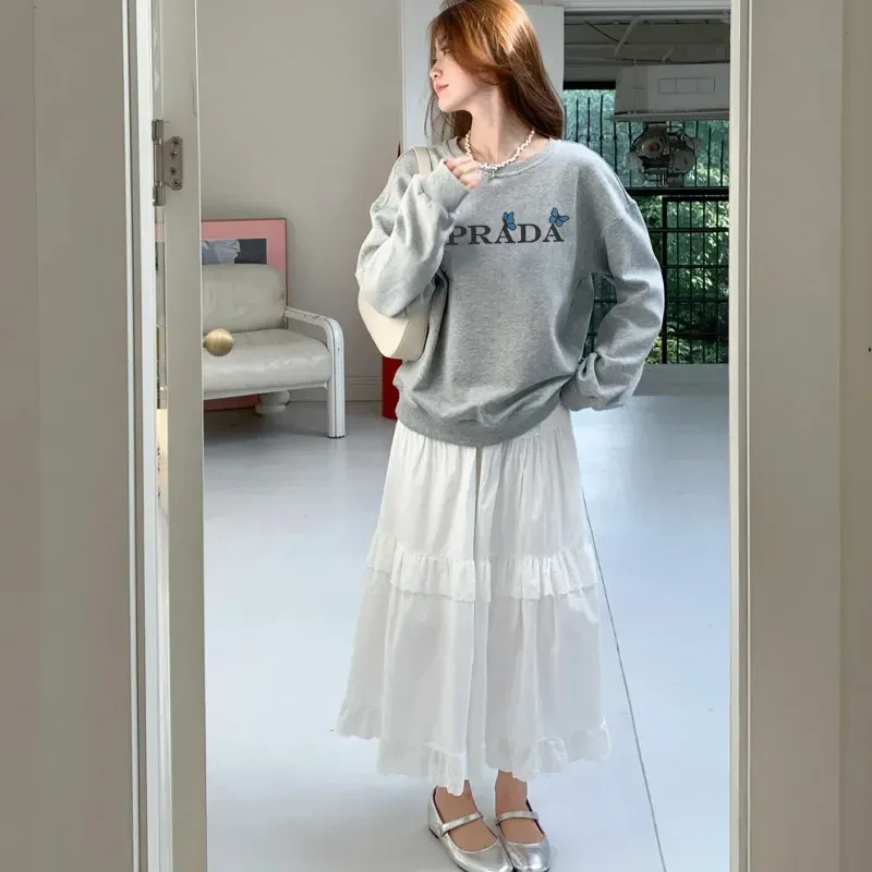 『S-2XL』着心地良い オーバーサイズ 透け感なし カジュアル レトロ プリント トレーナー