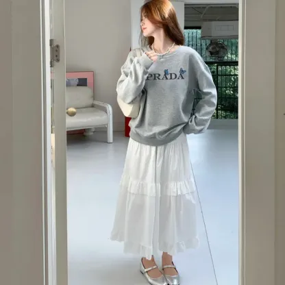 『S-2XL』着心地良い オーバーサイズ 透け感なし カジュアル レトロ プリント トレーナー