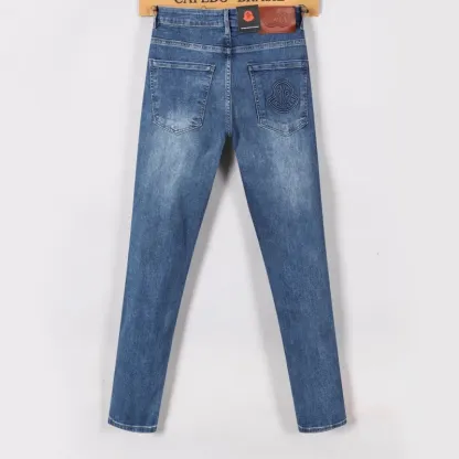 『S-2XL』 春夏用 高級ヴィンテージウォッシュ加工 カジュアルスリムストレートデニムパンツ