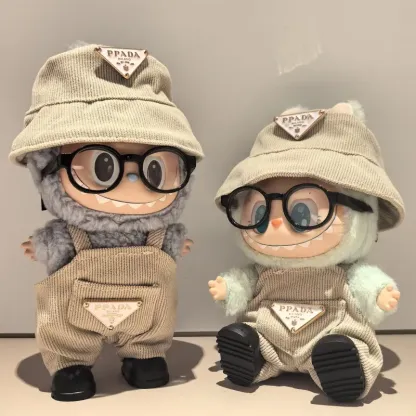 目立つ 質感のいい おしゃれ キュート 4点セット labubuぬいぐるみペンダント 服