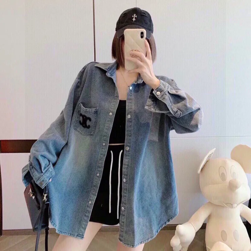 『S-L』超人気商品 美人度アップ 組み合わせやすい フェミニン ボタン デニム アウター