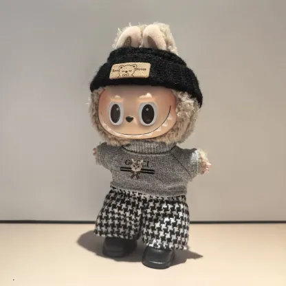 憧れ 激売れ中 人気上昇中 ファッション ストリート チェック柄 labubuぬいぐるみペンダント服 人形を含まない