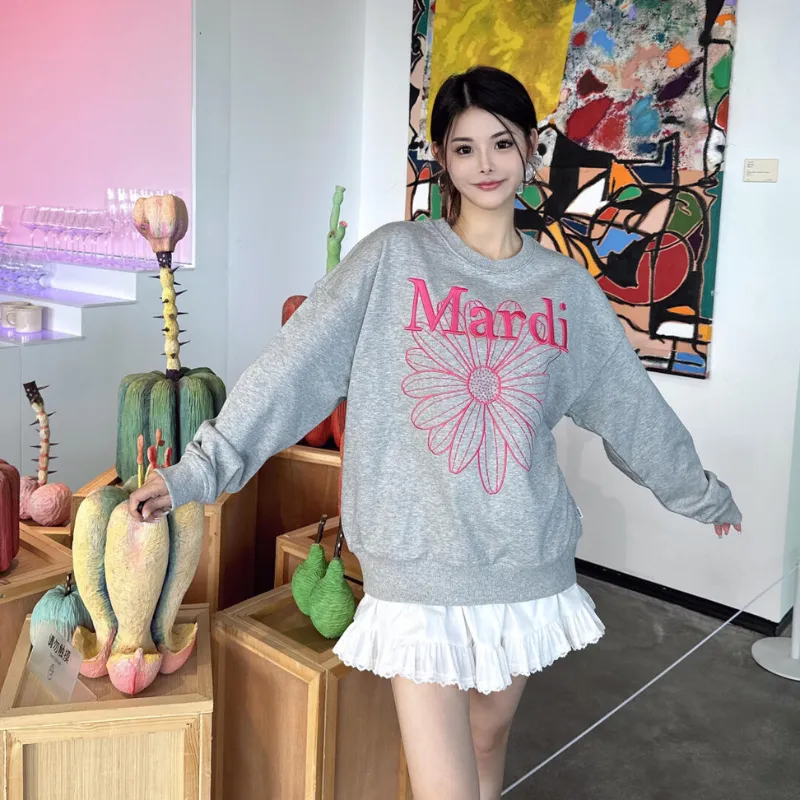 『S-3XL』人気爆発中 優しい雰囲気 着回し最強 スウィート おしゃれ 刺繍 パーカー