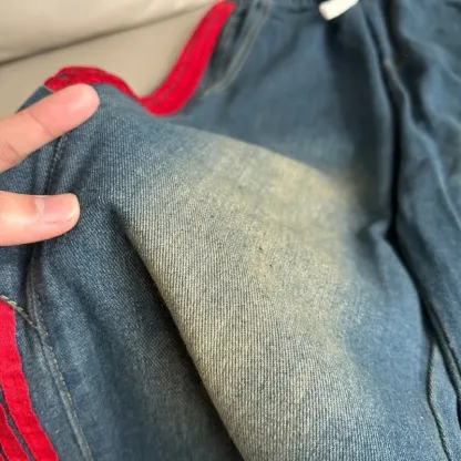 『S-XL』今季売れ筋 期間限定 ファッション 無地 オーバーサイズ 通気性 デニム ジーンズ