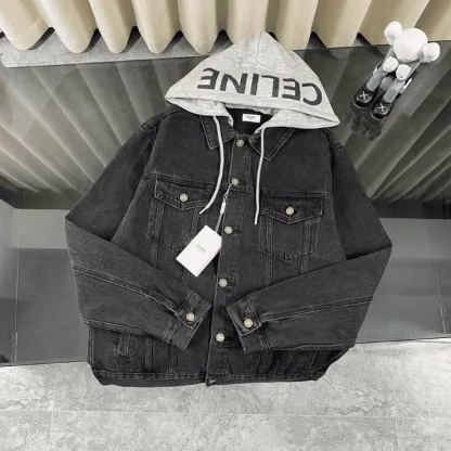『M-2XL』人気上昇中 絶対流行 シンプル フード付き デニム アウター