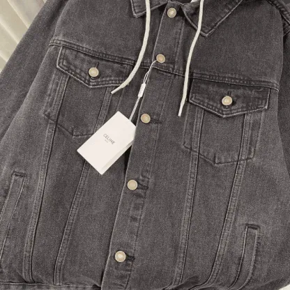 『M-2XL』人気上昇中 絶対流行 シンプル フード付き デニム アウター