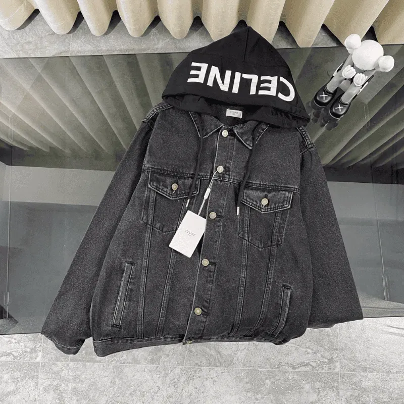 『M-2XL』人気上昇中 絶対流行 シンプル フード付き デニム アウター