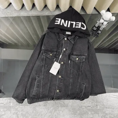 『M-2XL』人気上昇中 絶対流行 シンプル フード付き デニム アウター