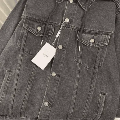 『M-2XL』人気上昇中 絶対流行 シンプル フード付き デニム アウター