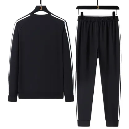 『L-5XL』おすすめ 大人らしい シンプル ラウンドネック 男女兼用 セットアップ