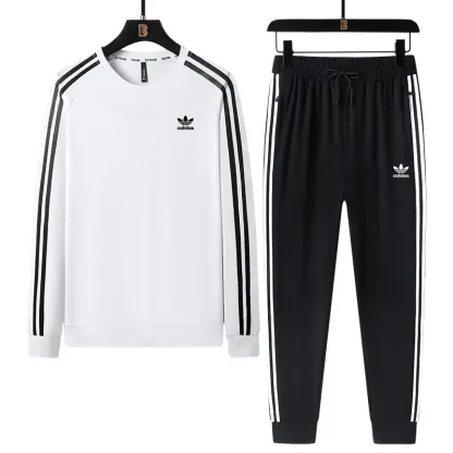 『L-5XL』おすすめ 大人らしい シンプル ラウンドネック 男女兼用 セットアップ