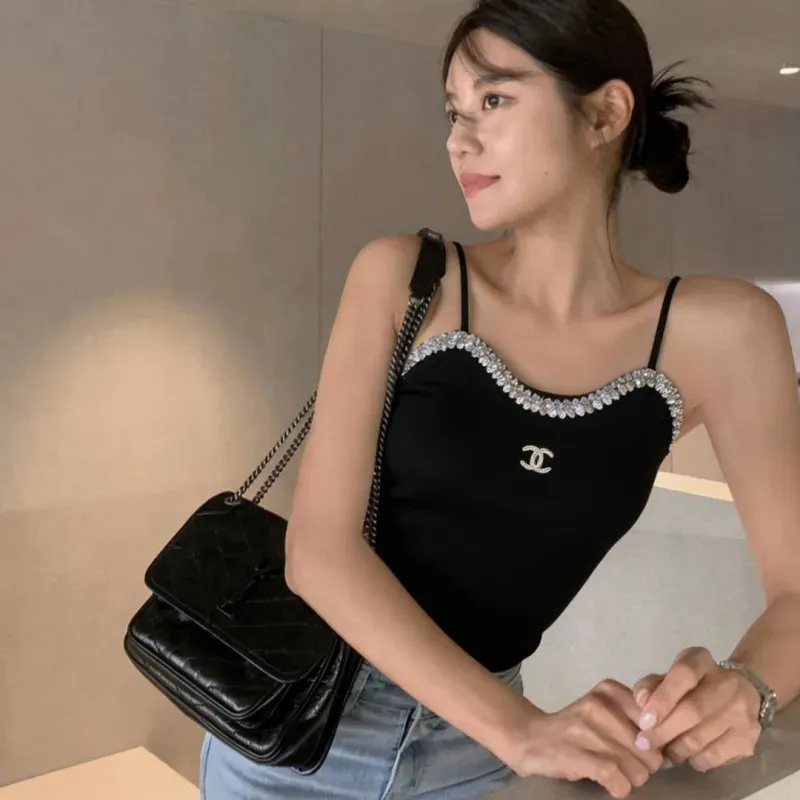 『フリーサイズ』目立つ 気質満点 セクシー ニット キャミソール スパンコール Ｔシャツ