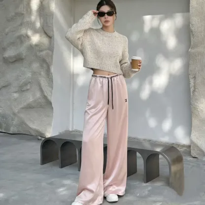 『S-L』人気爆発中 着回し最強 フェミニン ワイドパンツ パンツ