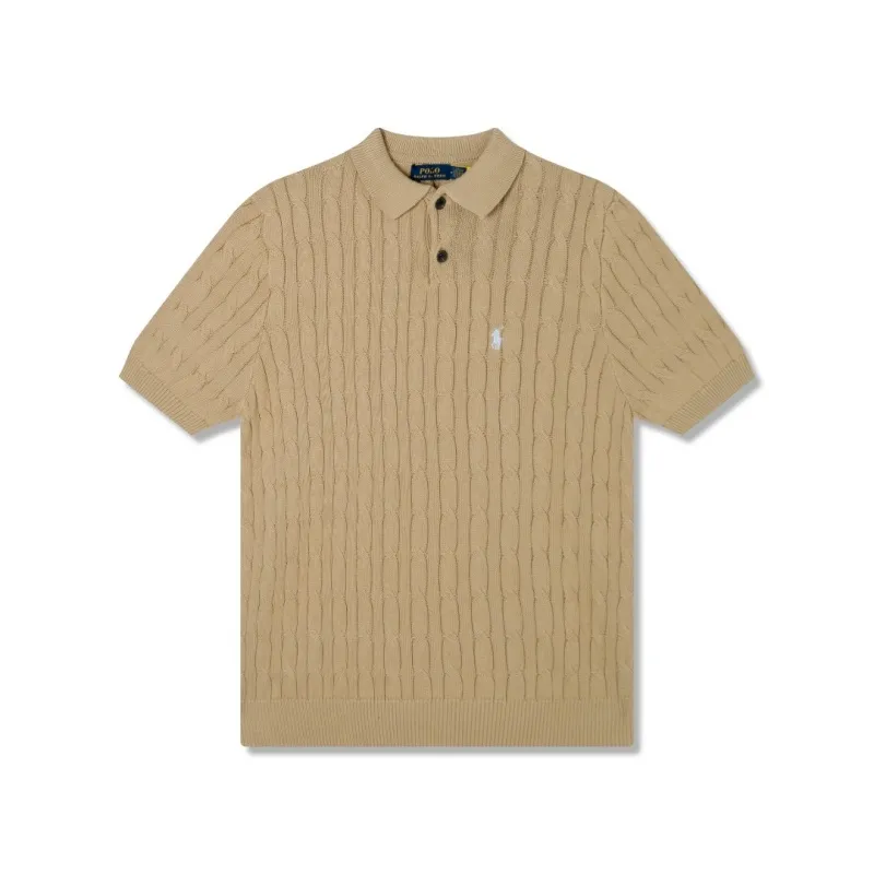 『S-XL』今季も大流行 着心地良い トレンド POLOネック ニット生地 Tシャツ