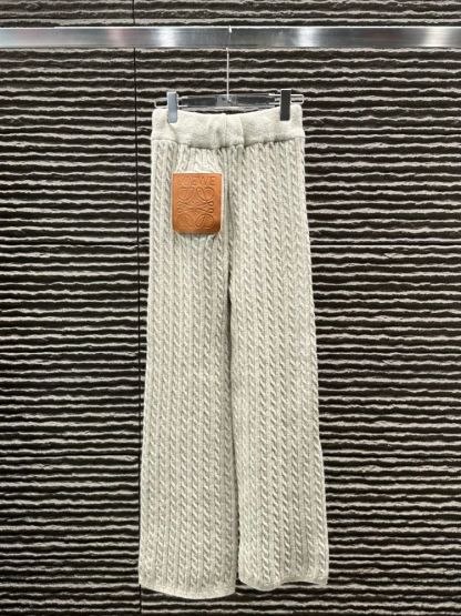 おしゃれな新作ニット秋冬ラウンドネックコートとワイドレッグパンツのツーピースセット