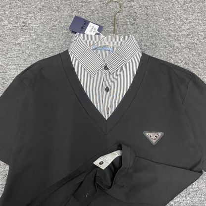 『L-5XL』夏にぴったりのストライプ柄半袖Tシャツ 着回し力抜群で男女兼用