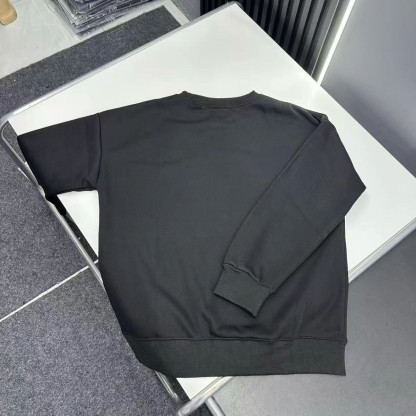 新しい刺繍入りスウェットシャツ、クルーネック、長袖、フリース裏地、カジュアルでスタイリッシュ、男女兼用、秋冬