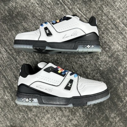 【L001】ルイ・ヴィトン LOUIS VUITTON TRAINER LINE SNEAKER "WHITE BLACK"