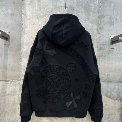 秋冬用のトレンド感と暖かさを兼ね備えたダブルレイヤーフード付きスウェットシャツジャケット。ユニセックスアウターウェア。