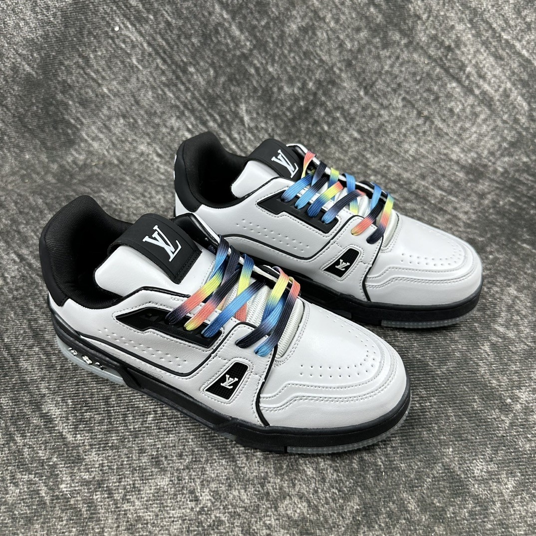 【L001】ルイ・ヴィトン LOUIS VUITTON TRAINER LINE SNEAKER "WHITE BLACK"