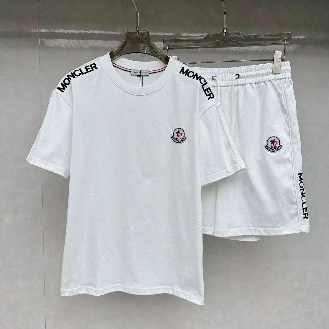 『M-5XL』夏物プリントカジュアルファッションユニセックスラウンドネック半袖ショートパンツセット