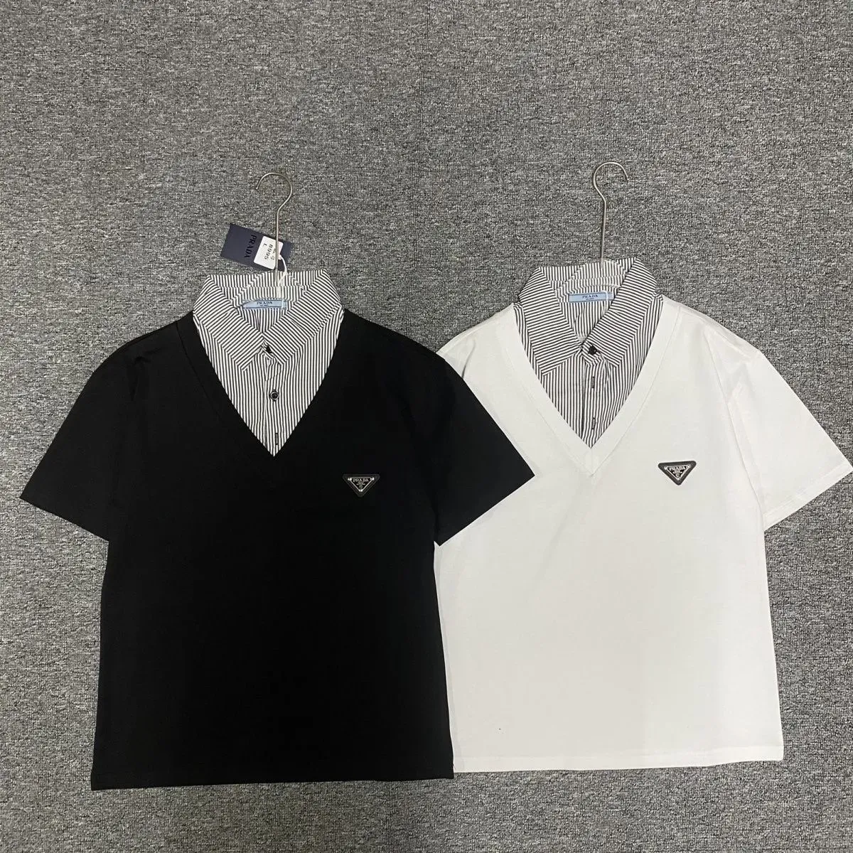 『L-5XL』夏にぴったりのストライプ柄半袖Tシャツ 着回し力抜群で男女兼用