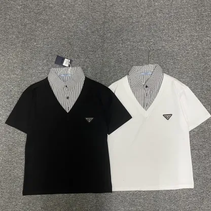 『L-5XL』夏にぴったりのストライプ柄半袖Tシャツ 着回し力抜群で男女兼用