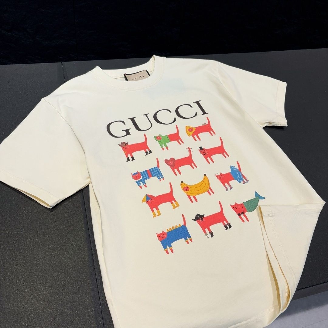 『S-XL』人気のプリント入り純綿Tシャツ、カジュアルなゆったりトップス