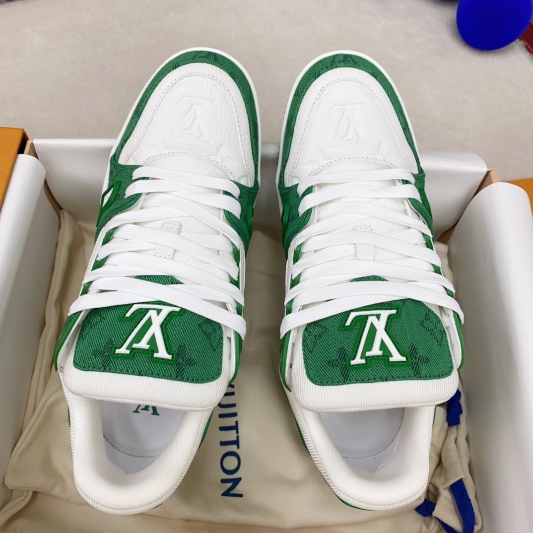 【L002】ルイ・ヴィトン Louis Vuitton LV Trainer Sneaker "Green"
