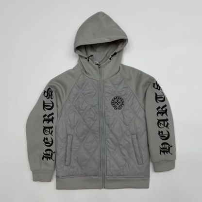 新しいユニセックスの刺繍入りコットンパッド入りジャケット、フード付き、ゆったりとした、カップル向けの暖かいコート。