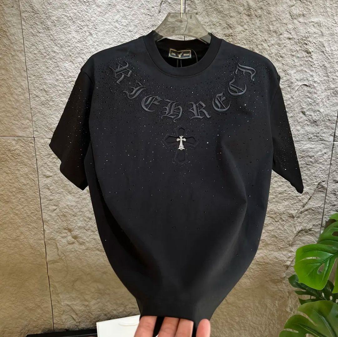 半袖Tシャツ秋冬新作軽量高級トレンドブランドメンズカジュアルファッションホットダイヤモンドメンズトップ