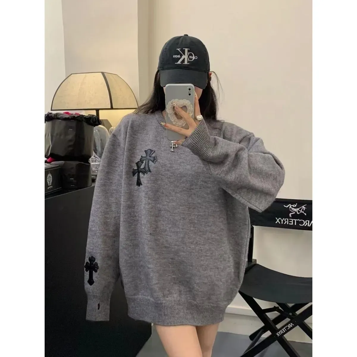 [Copy]『S-2XL』秋のラウンドネックプルオーバーセーターハイストリートデザインセーター