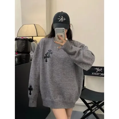 [Copy]『S-2XL』秋のラウンドネックプルオーバーセーターハイストリートデザインセーター