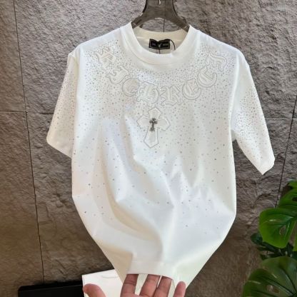 半袖Tシャツ秋冬新作軽量高級トレンドブランドメンズカジュアルファッションホットダイヤモンドメンズトップ