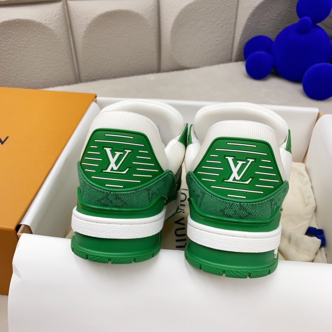 【L002】ルイ・ヴィトン Louis Vuitton LV Trainer Sneaker "Green"
