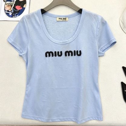 夏用ラウンドネックゆったり万能レター半袖Tシャツ（レディース）