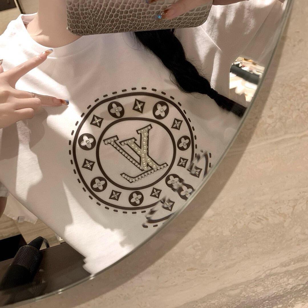 『S-3XL』新作デザイン レディース 夏用 ラインストーン付き ゆったり半袖Tシャツ