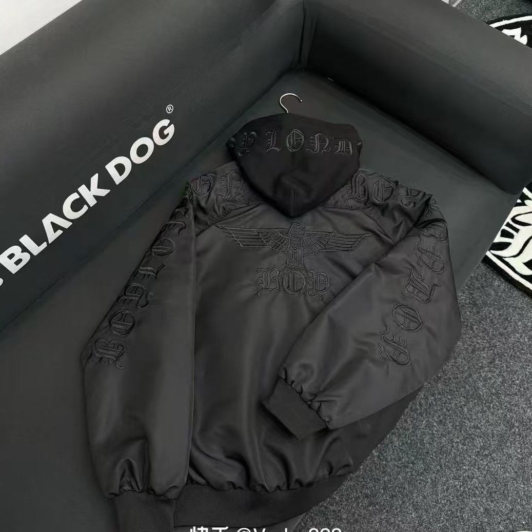 2025年秋冬新作 コットン裏地刺繍入りベースボールジャケット カップル、男女兼用 ゆったりフード付きジャケット