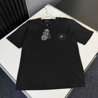 【S-2XL】高品質で丈夫な刺繍入りクルーネックプルオーバー半袖Tシャツ