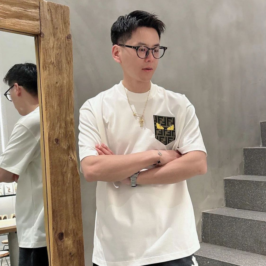 【S-5XL】ファッショナブルで高品質な半袖Tシャツ、ゆったりとしたコットンTシャツ
