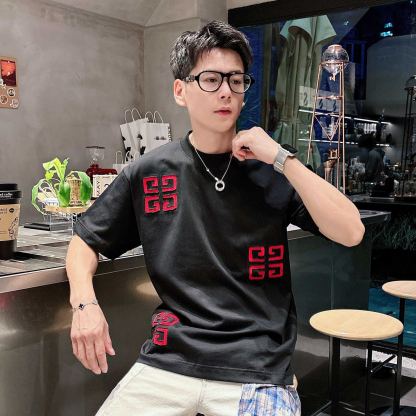 『S-2XL』新作 春夏 刺繍入り ラウンドネック 半袖Tシャツ、ユニセックス