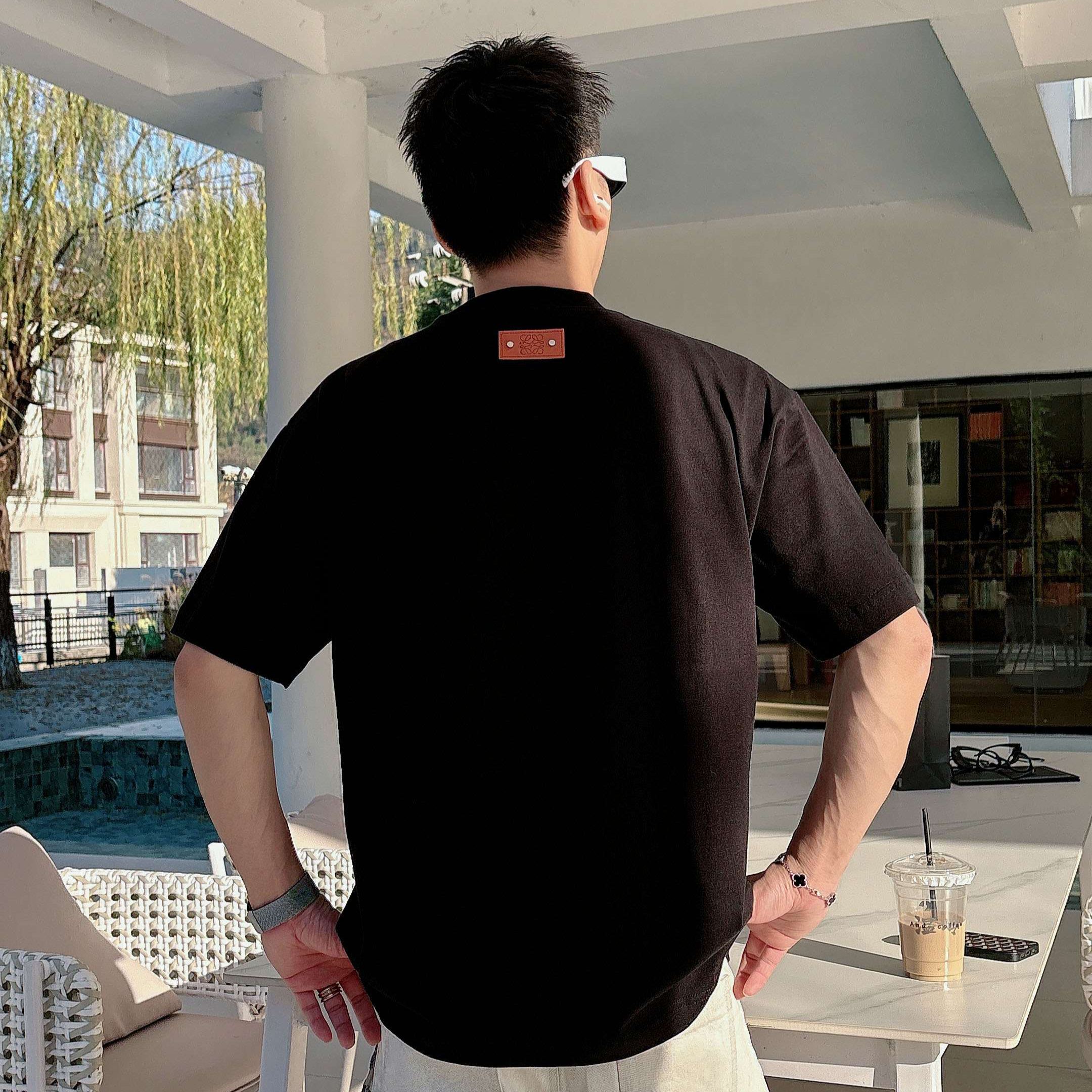 『S-2XL』春夏新作：刺繍とビーズ装飾を施したクルーネック半袖Tシャツ
