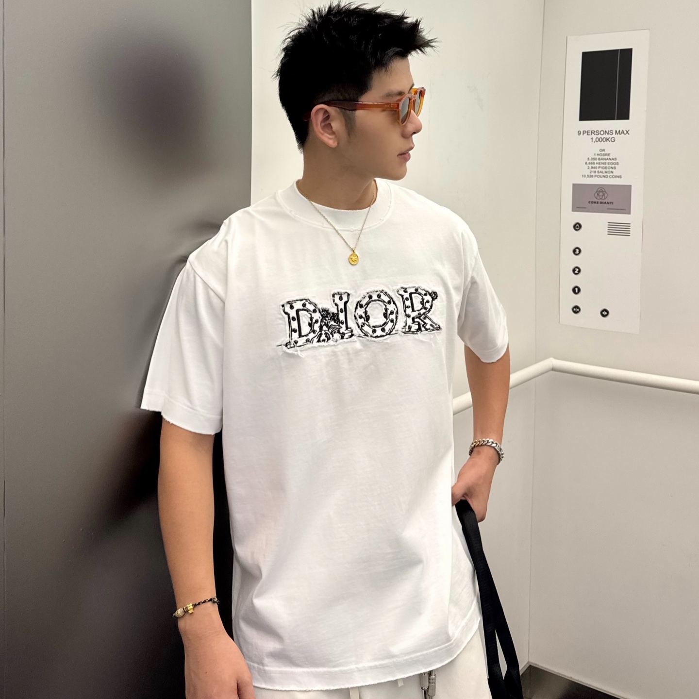 [Copy]『S-2XL』春夏新作：刺繍とビーズ装飾を施したクルーネック半袖Tシャツ