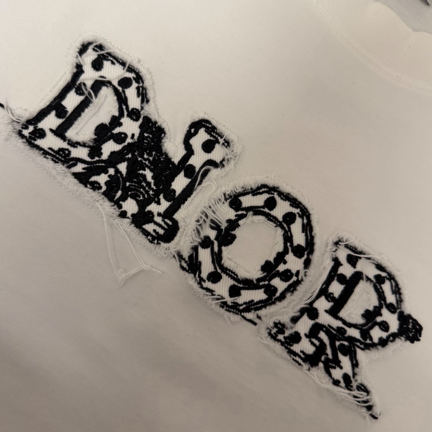 [Copy]『S-2XL』春夏新作：刺繍とビーズ装飾を施したクルーネック半袖Tシャツ