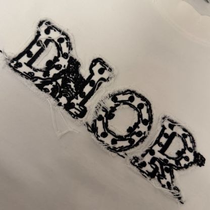 [Copy]『S-2XL』春夏新作：刺繍とビーズ装飾を施したクルーネック半袖Tシャツ